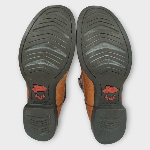 Men's Soft Leather Justin Boots Tan L4608 Size 7B - Picture 11 of 11